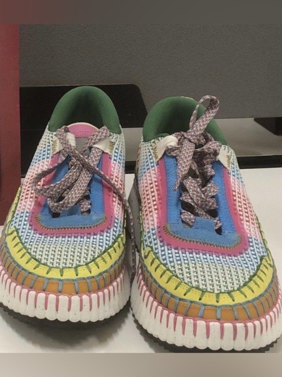 Chloe Other - Chloe Size 39 US 9 - Multicolor Sneakers - Green, Yellow, Pink & Blue - worn 1X